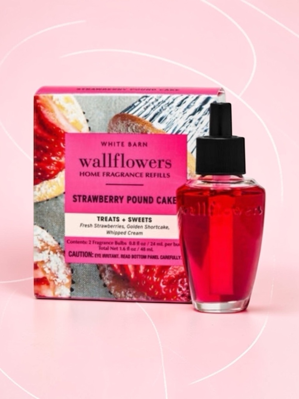 Bath & Body Works Wallflowers Strawberry Pound Cake 2 Pack Refill NWT